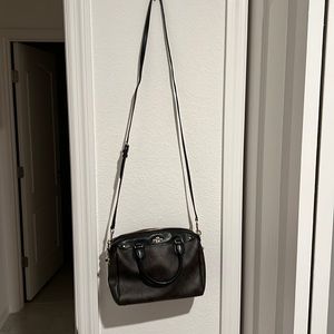 Brown shoulder coach purse